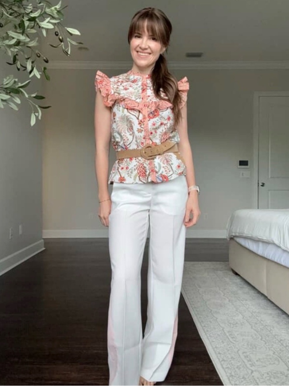 NWT Floral Ruffle Yoke Blouse - Picture 3 of 5